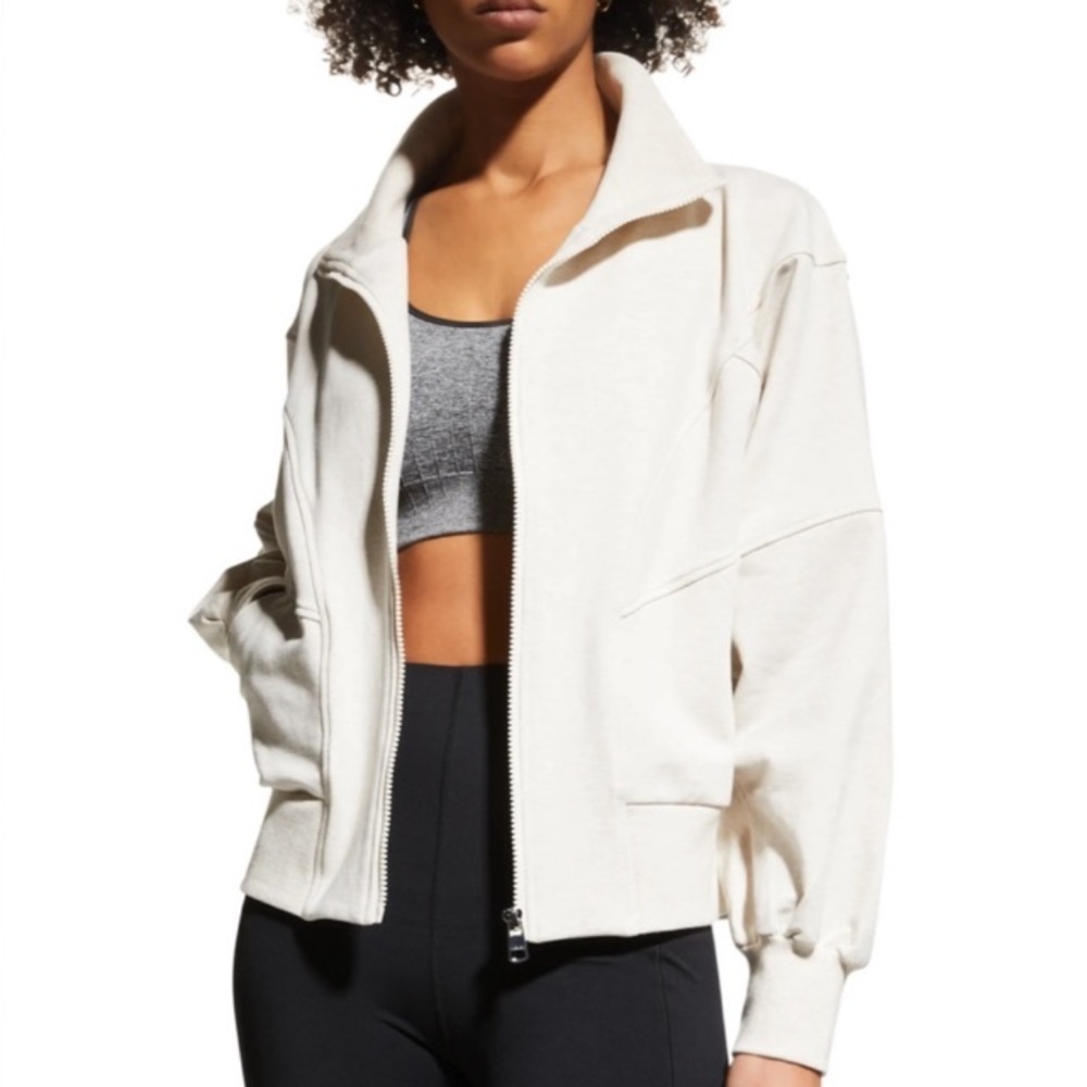 Varley Cream Zip-Up Jacket